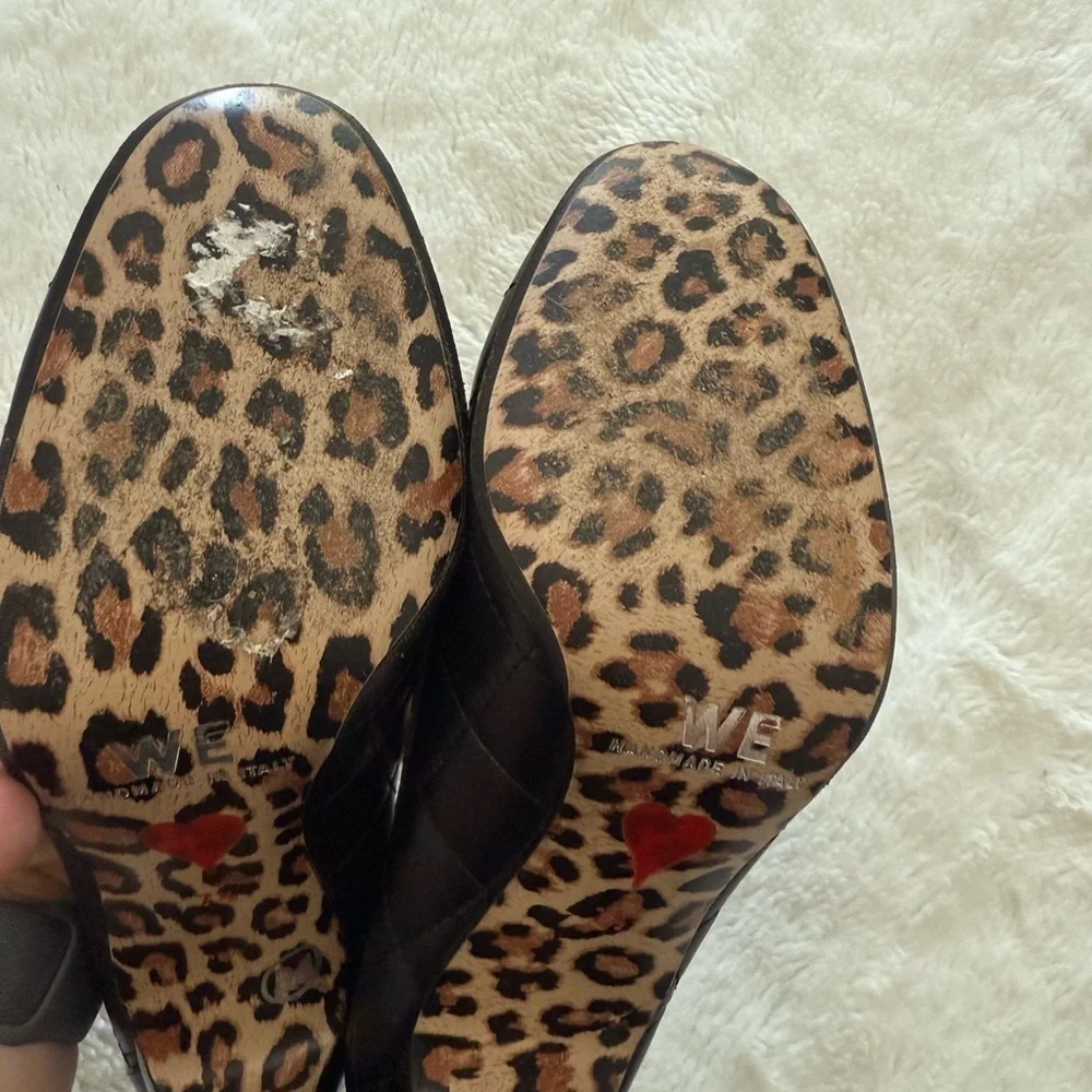 Warren Edwards Black Studded Women's Heels Size 7.5